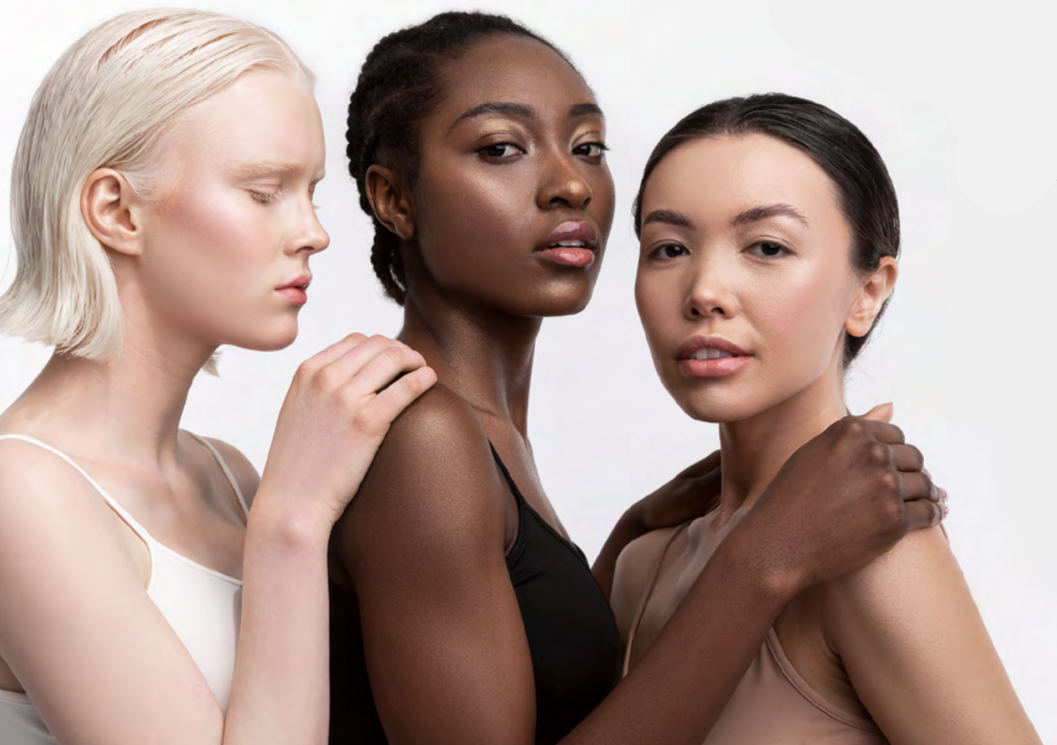 frauen mit unterschiedlichen hauttypen