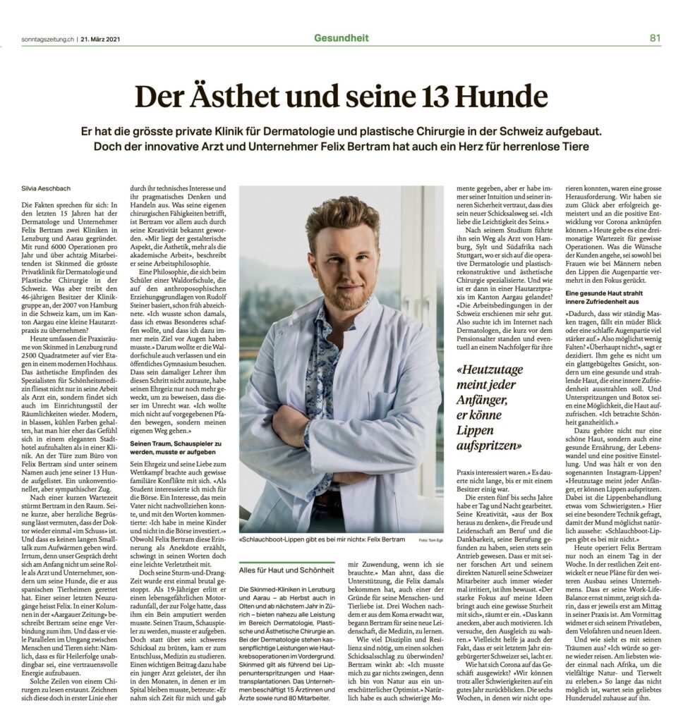 SonntagsZeitung Felix Bertram skinmed
